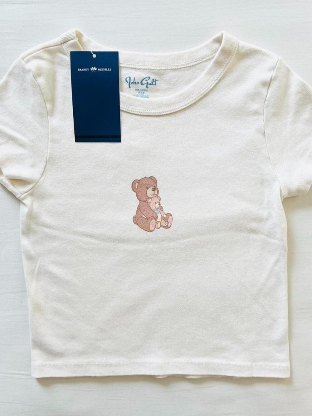 BNWT Brandy Melville-John Galt Mommy Bear hugging baby Teddy Bear Ashlyn Graphic
